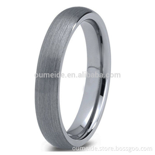4mm Fashion Men Women Comfort Fit Domed Round Brushed Lifetime Guarantee Tungsten Wedding Band Ring Men's